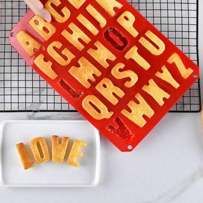 Силиконовая форма с буквами алфавита, ледяным шоколадом, трафаретная форма для торта, желе, кекса