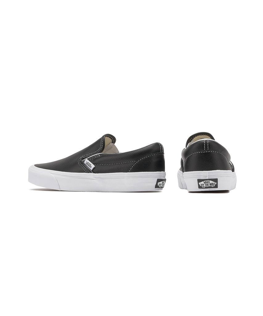 Классические слипоны Vans - (Натуральная кожа) черный:True White / Vn000Ct5Bpb1