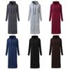 Plus Size Women's Solid Color Long-Sleeve Casual Sweatshirt and Windbreaker Coat