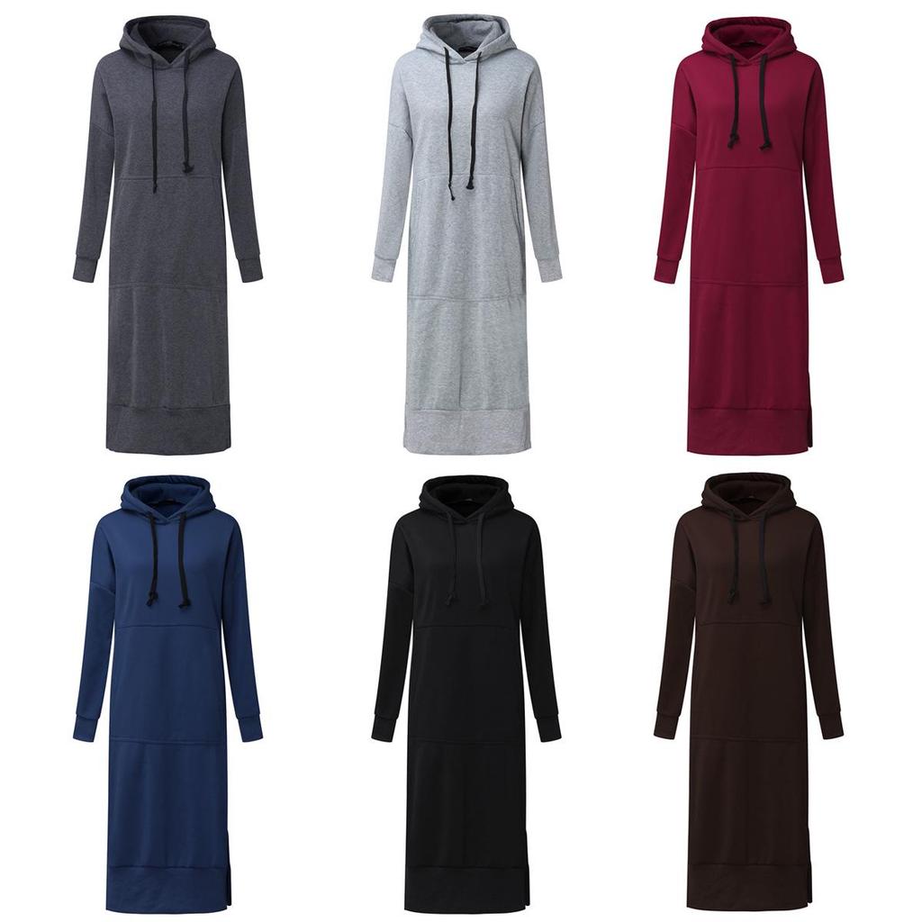 Plus Size Women's Solid Color Long-Sleeve Casual Sweatshirt and Windbreaker Coat