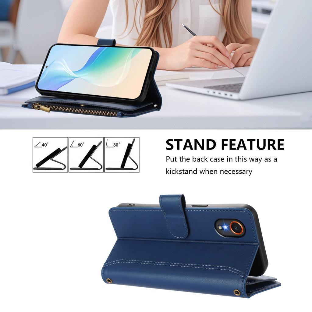 Кожаный чехол для Samsung Galaxy Xcover7 с 9 отделениями для карт, кошельком на молнии, подставкой, чехлом для телефона и ремешком на запястье