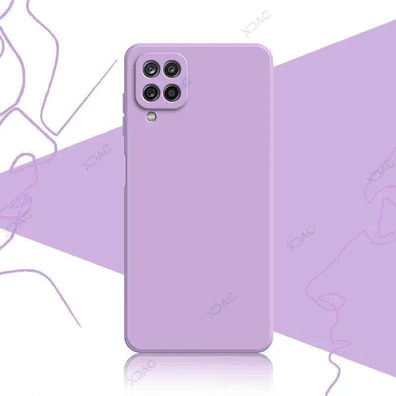 Модный чехол для телефона Samsung Galaxy A12 A22 4G 5G SamsungA12 SamsungA22 квадратный жидкий силиконовый мягкий задний чехол-щиток