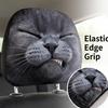 Funny Car Headrest Covers 2-Pack Halloween Cartoon Dog Print Stretchy Polyester Elastic Edges Machine Washable Stain Protection 11 x 10 inch