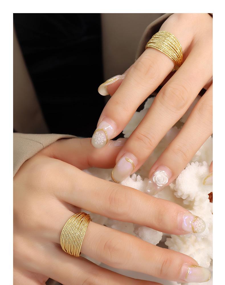 Квадратный сахар Многослойное полукруглое медное кольцо - Европейско-американский дизайн, Женская модная бижутерия