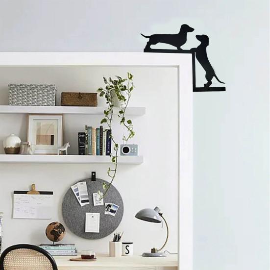 Украшение на верхнюю часть двери в виде силуэта питомца, контурный дизайн, настенная табличка, простая установка, дверной аксессуар в виде животного