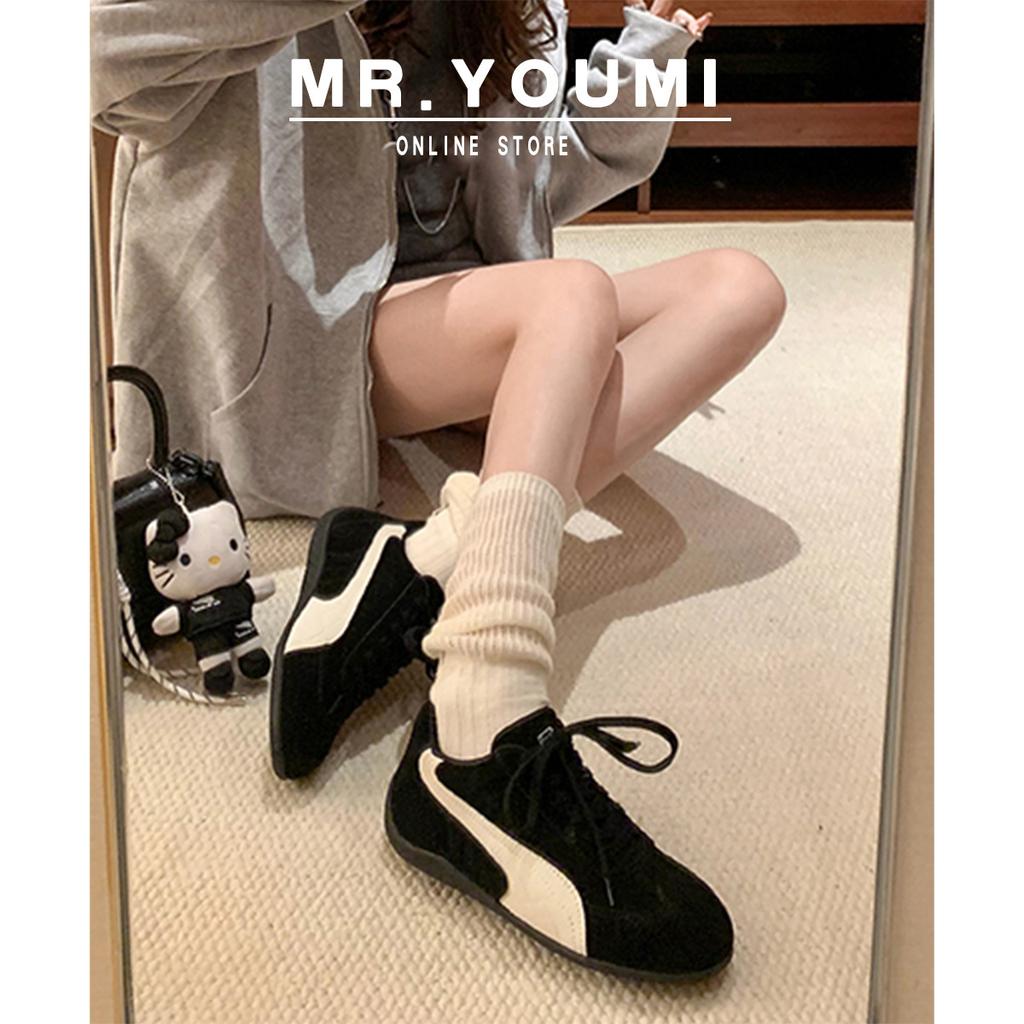 Cowhide Version~ Miu Home Retro Racing Sports Shoes Women's Forrest Gump Shoes Inner Height Increase Platform Casual Moral Training Shoes Board Shoes