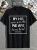 Mens Tshirt Religious Style By His Wounds We Are Healed Isaiah 53 5 Graphic Print Soft Breathable Co