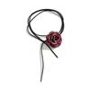 Trend Niche Sense Rose Pendant Collarbone Chain Temperament Simple Cold Wind Adjustable Black Velvets Necklace
