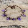 African Amethyst Rough Necklace Electroformed Copper Necklace Adjustable Chain Necklace Handmade Electroformed Jewelry Gemstone Necklace