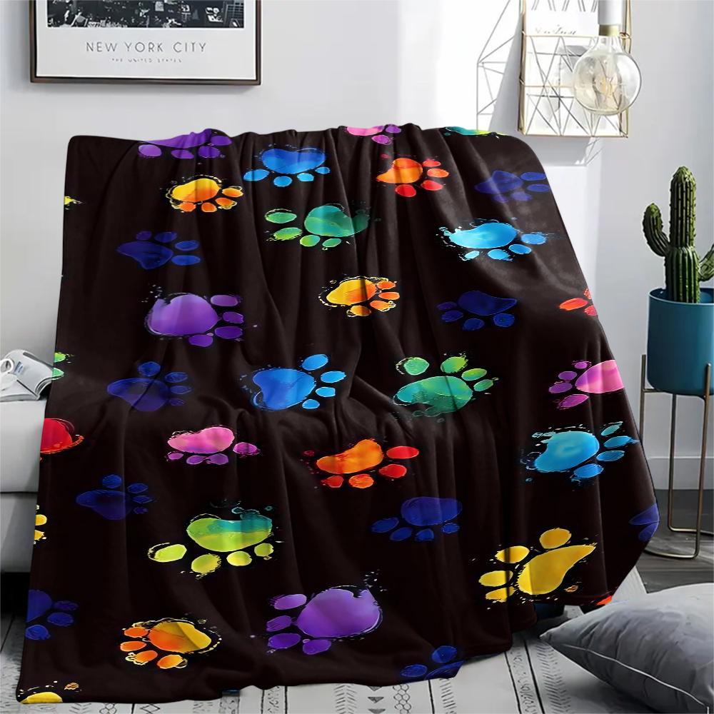 Cute puppy element Print Flannel Blanket,High quality Comfortable for All Seasons,Home Decor,Warmth and Comfort,Perfect for Christmas Gifts