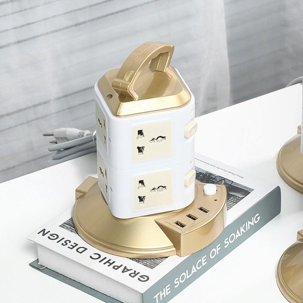 Universal Outlet Power Strip Rotating Plug Power Board Surge Protector Multi-Plug Outlet Travel