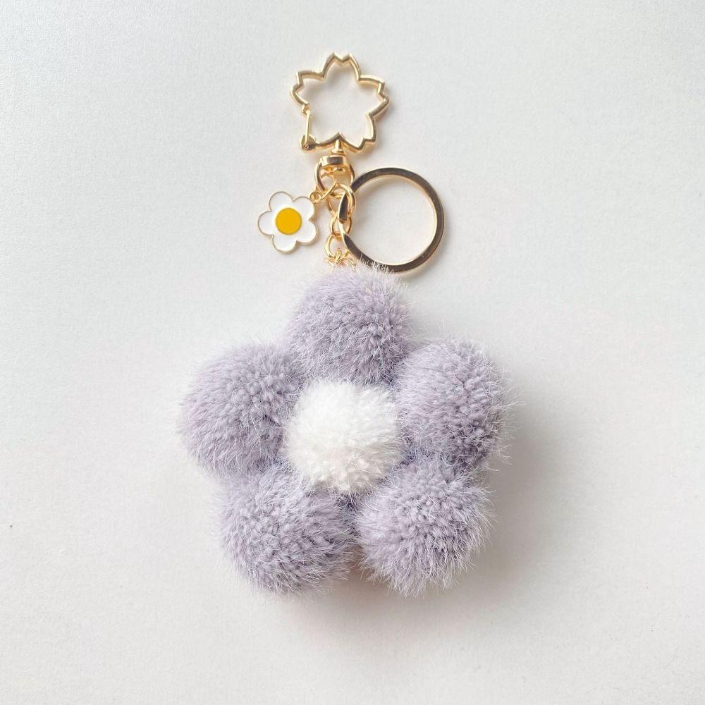 Chain Plushball Bag Pendant Backpack Charms Cartoon Plush Pendant Stuff Plush Toy Flower Keychain