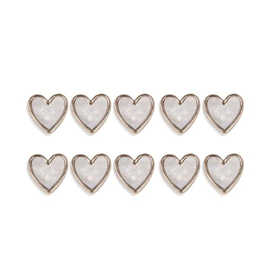10Pcs Nail Jewelry Vibrant Color Decorative Acrylic Excellent Love Heart Style DIY Art Decoration Supplies