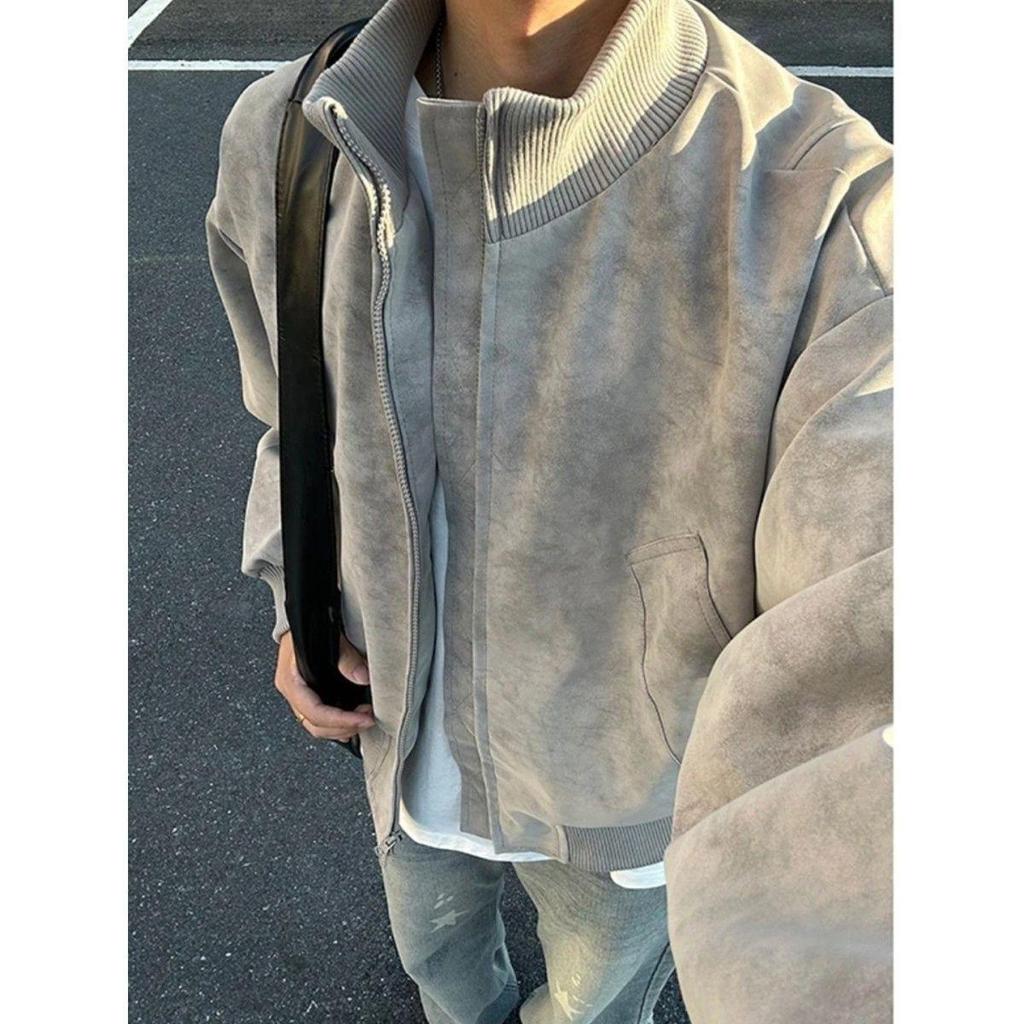 Унисекс Ретро Пилотская Куртка-Бейсболка из Искусственной Кожи с Воротником-Стойкой - Осенне-Зимняя Коллекция