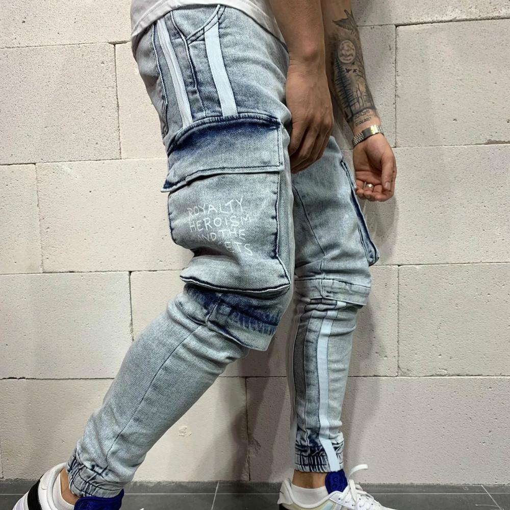 Эластичные мужские джинсы из Европы и США, модные брюки с молнией и дырками до колена