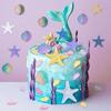 Mermaid Birthday Sea Shell Starfish Cake Decoration Under The Sea Ocean Theme Birthday Party Cake Toppers Supplies Baby Shower