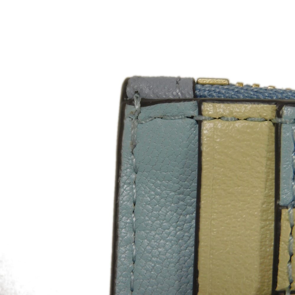 Used Robinson Fragment Case 10833, 79423, 7943, Saffiano Card Case with Double T Logo, Multicolor, Unisex from Japan