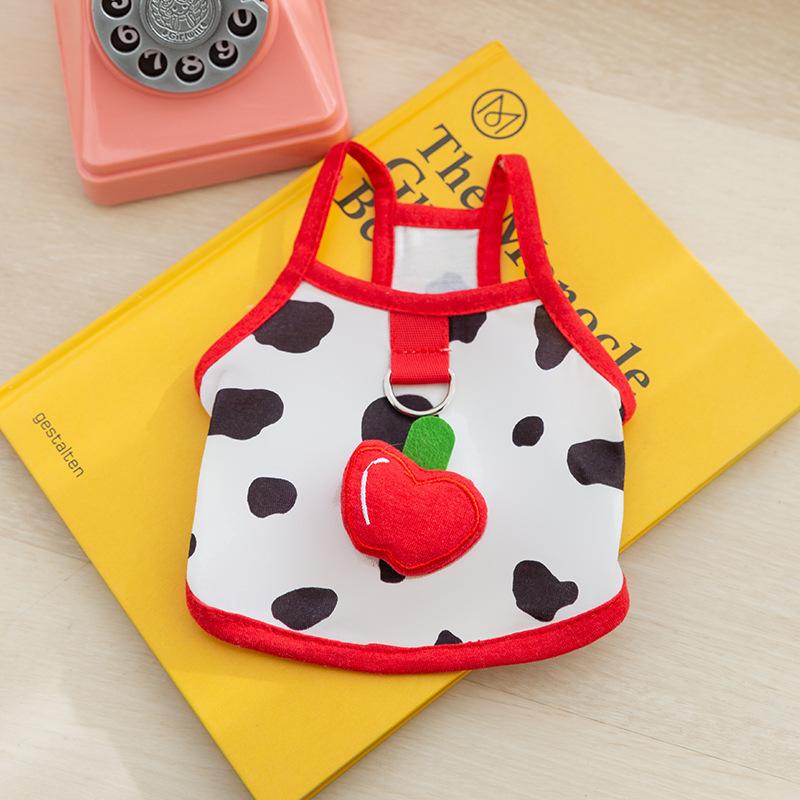 Весна и лето Собака Тонкий трехмерный Фрукт Милый Тяговый Слинг Кошка Двуногий Жилет Тедди Pet Одежда для Собак