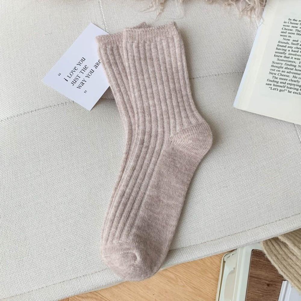 1 Pair Thicker Warm Thermal Crew Socks Comfortable Wool Socks Fashion Knitting Socks Women Girls