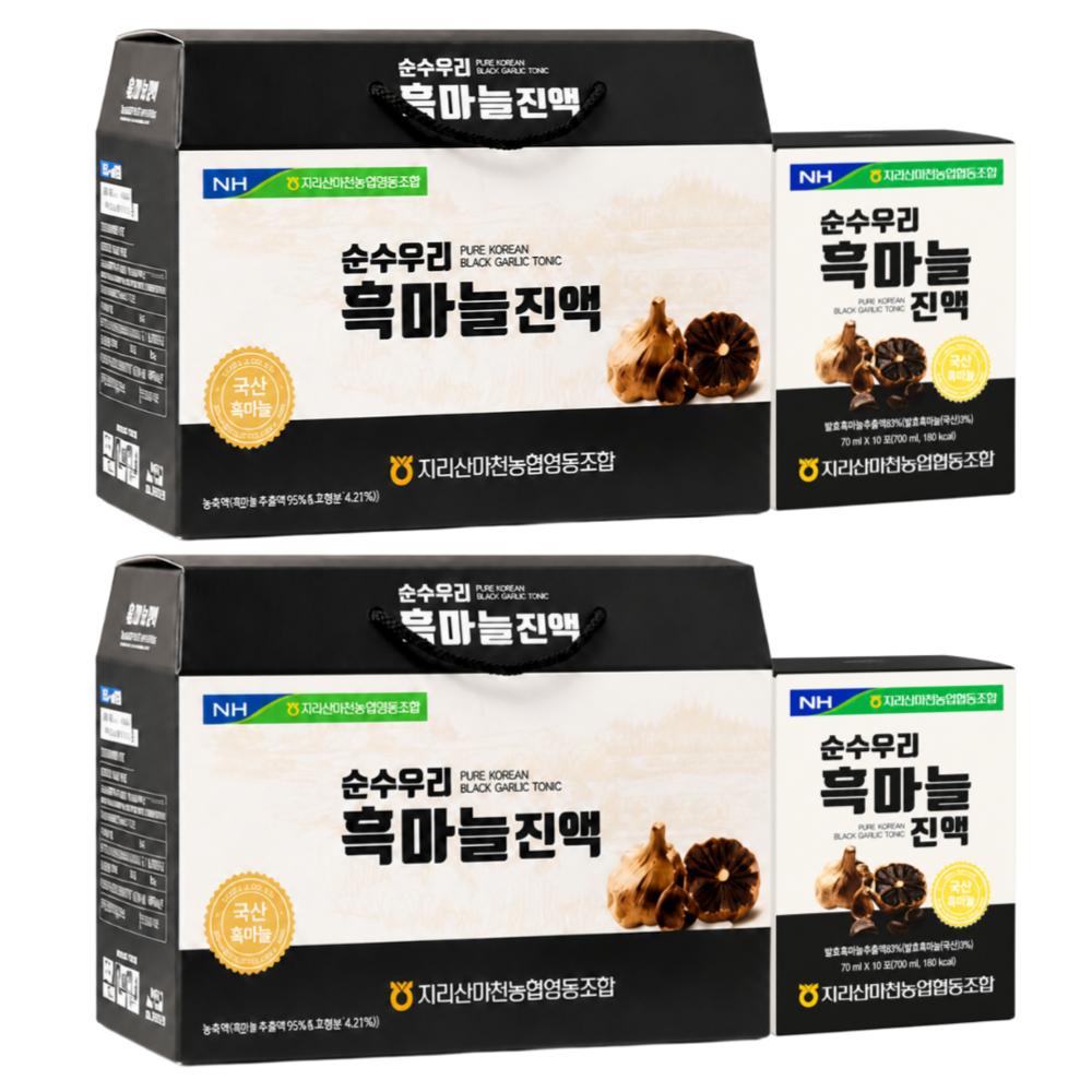 HACCP HnF NongHyup Soonsoo Woori Black Garlic Extract Hanhan Korea Fermented Black Garlic Health Juice 2 Boxes 2.1L