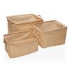 Set of 3 Rec Baskets. Beige Stars