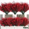 12Pcs Artificial Lavender 7 Fork Realistic Fake Plastic Flower Home Office Wedding Party Indoor Outdoor Faux Flower Bloom Plants Decoration