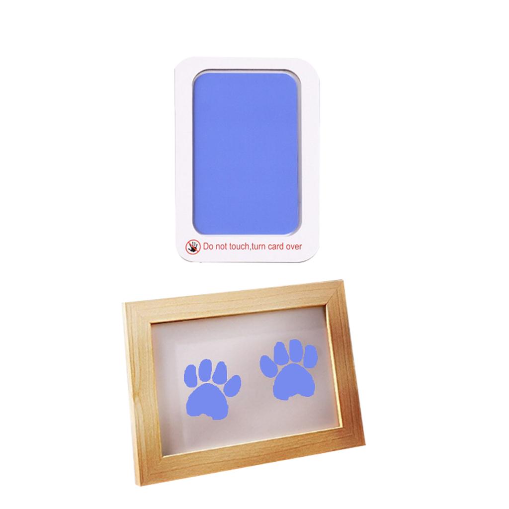 Print Frame & Ink Pads Kit,Dog Or Cat Print Kit,2 No Mess Ink Pads For Pet,Print Pad For Dogs,Wooden Pet Memorial Frame,Personalized Pet 1ml