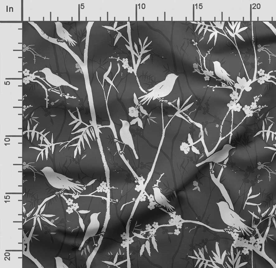 Soimoi Принт «Птица с листьями», Хлопковый батист, Ткань для квилтинга, продаваемая во дворе, шириной 42 дюйма, Хлопчатобумажная ткань средней плотности, Швейные принадлежности,