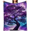 Tree of Life Throw Blanket Sofa Quilt Flannel Bed Camping Blankets