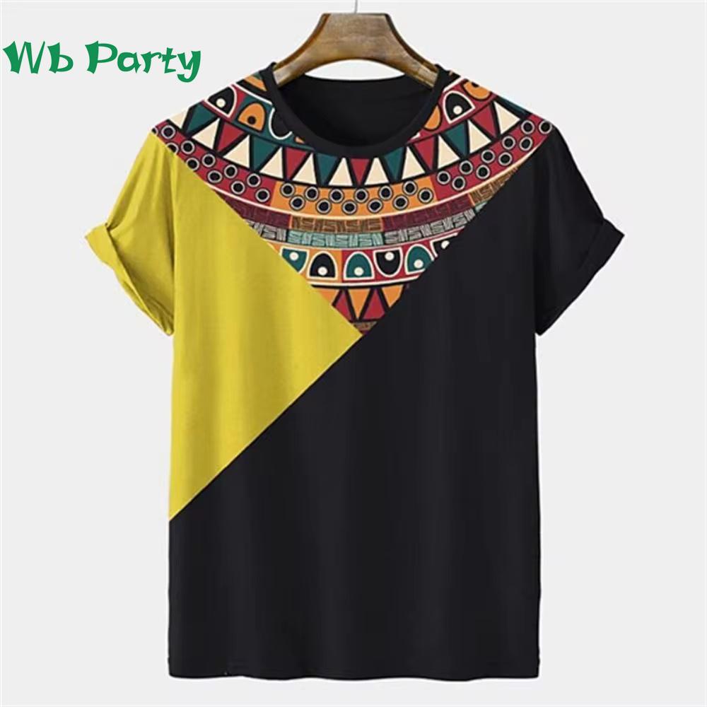 Vintage Striped Pattern Printing T shirt Men Designer Man T shirt Short Sleeve Tee Men Clothing Striped Print Clothes O-Neck Tee