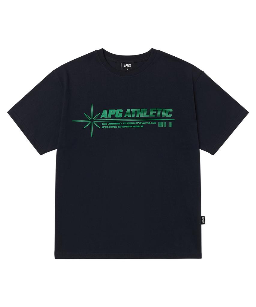 APEGO SPORTS Energetic Oversized Short Sleeve T-Shirt Navy