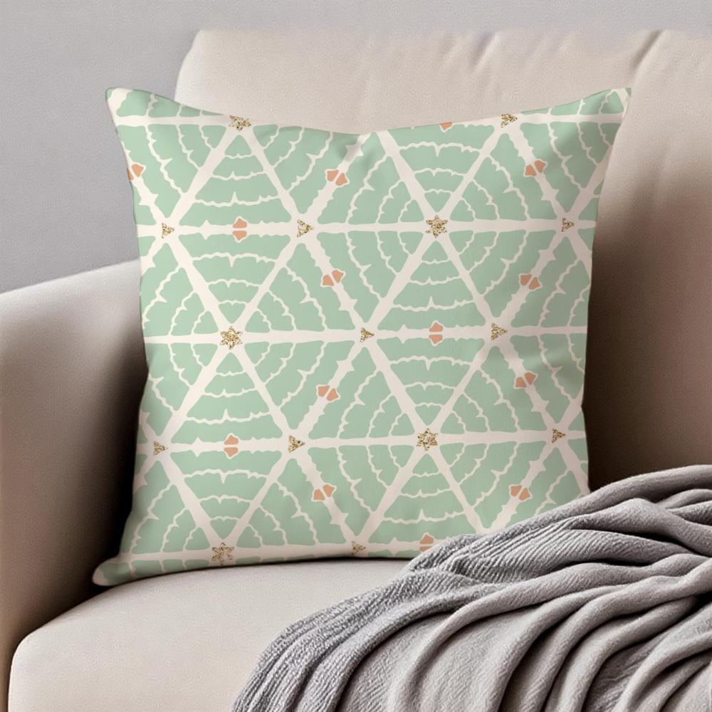 Christmas Materials Cushion Cover Pillowcase Antidustmite Invisible Zipper Short Plush Sofa Cushion