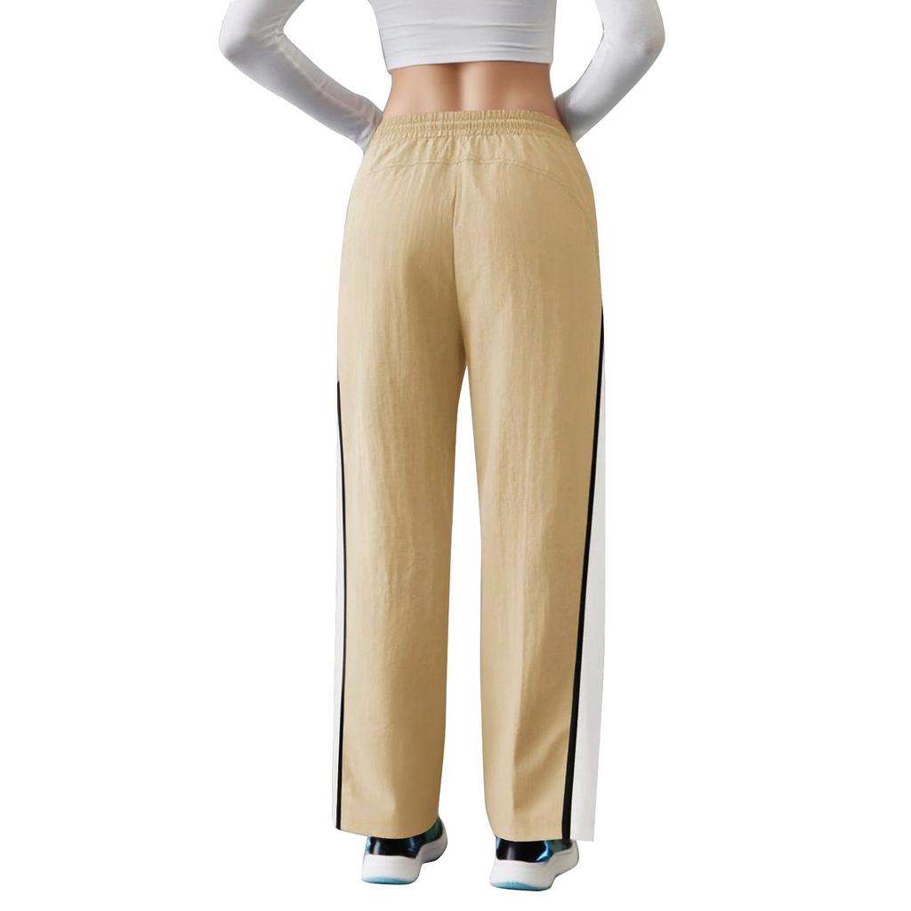 Women's Loose Wide Leg Sweatpants Casual Drawstring Elastic Waist Colorblock Sportswear Pants