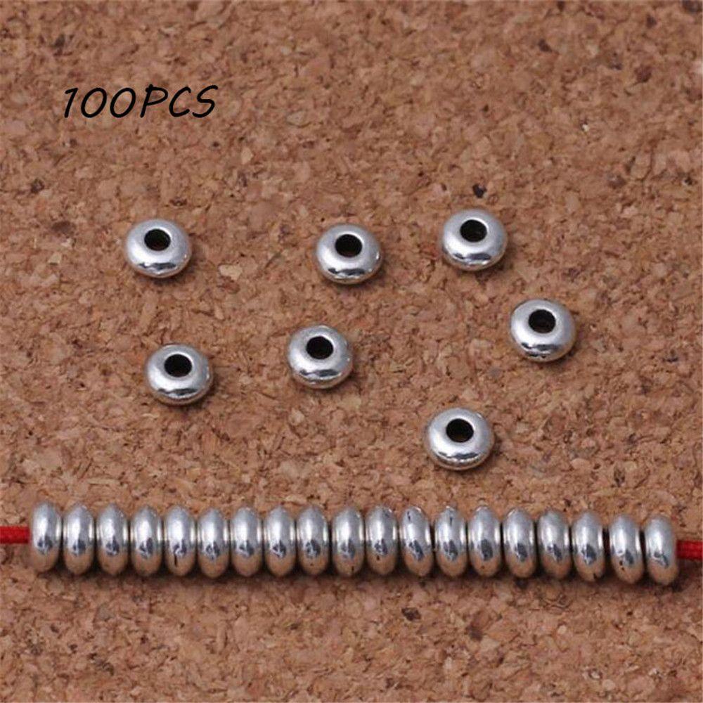 100 шт./компл. Оптовая продажа серебряных изделий для изготовления браслетов, компонентов, проставочных бусин, инструментов для самостоятельного изготовления ювелирных изделий