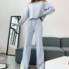 Womens Casual Two-Piece Set Long Sleeve Top Pants Street Style Cotton Blend Outfit S M L XL