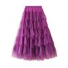 Spring and Autumn Women's Skirt Cake Skirt Mesh Long Skirt Design Half-body Skirt Peplum Mesh Splicing Puffy Skirt