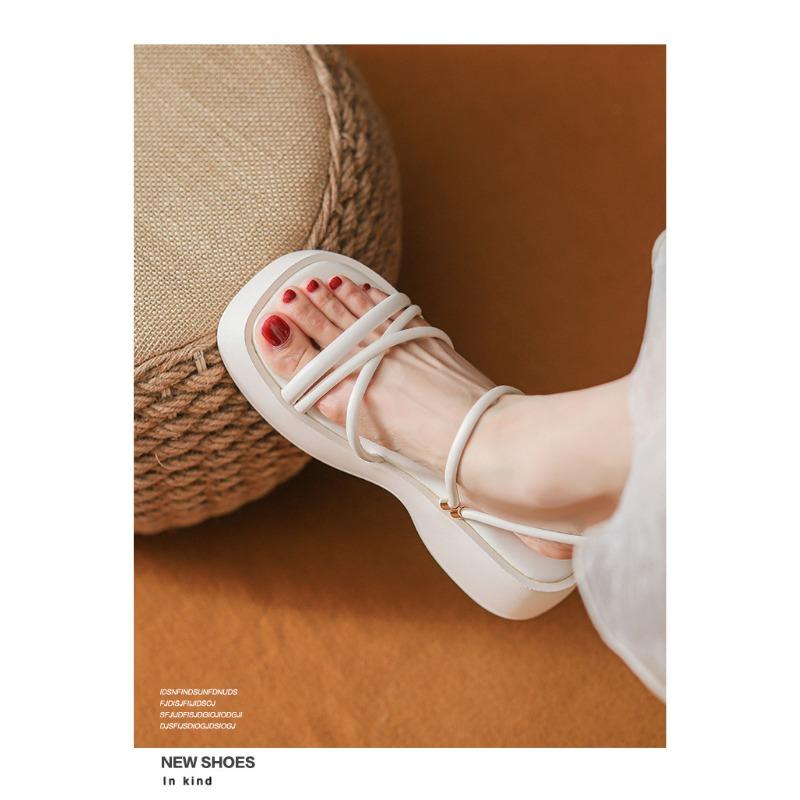 Женские летние римские сандалии на толстой подошве Новые босоножки на высоком каблуке