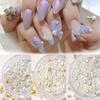 Size Micro Glass Caviar Beads AB Crystal Rhinestones Tiny Nail Pearls Nail Art Decorations Manicure