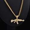Fashion Choker Necklaces Women Gun Pendant Crystal Rhinestone Chain Men Punk Chains Jewelry Gift Ins