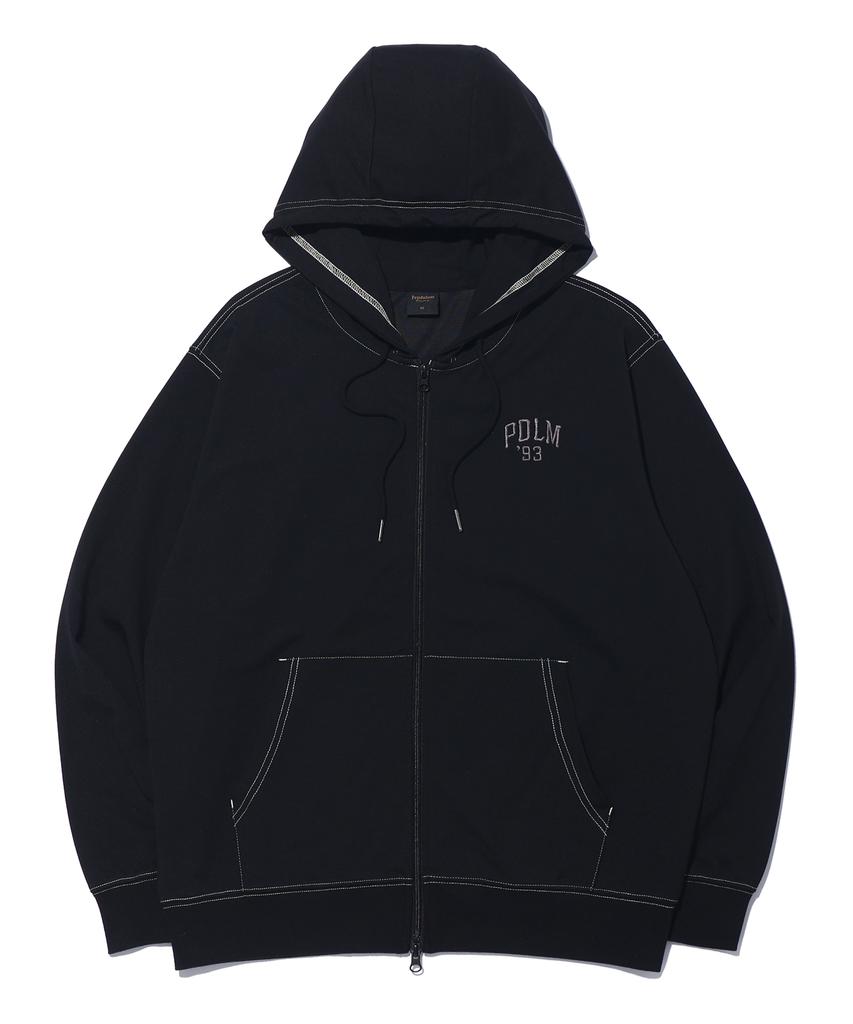 Pendulum Arch Logo Stitch Contrast Zip-Up Hoodie Lq7Tu429_Black