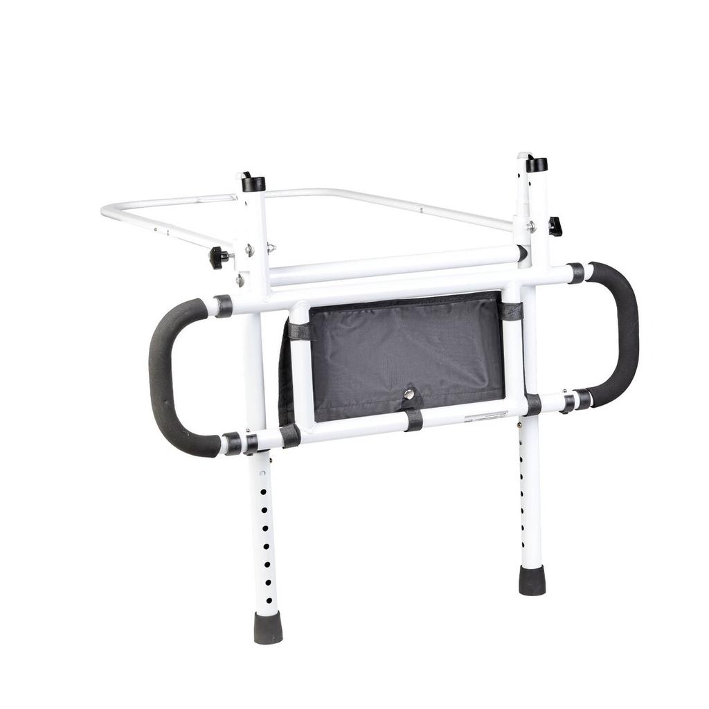 Bed Rails for Elderly Adults, 180° Foldable Bed Assist Rails for Seniors, 450LBS Loading Bed Side Rails Bed Cane with 4-Level Adjustable Handle,