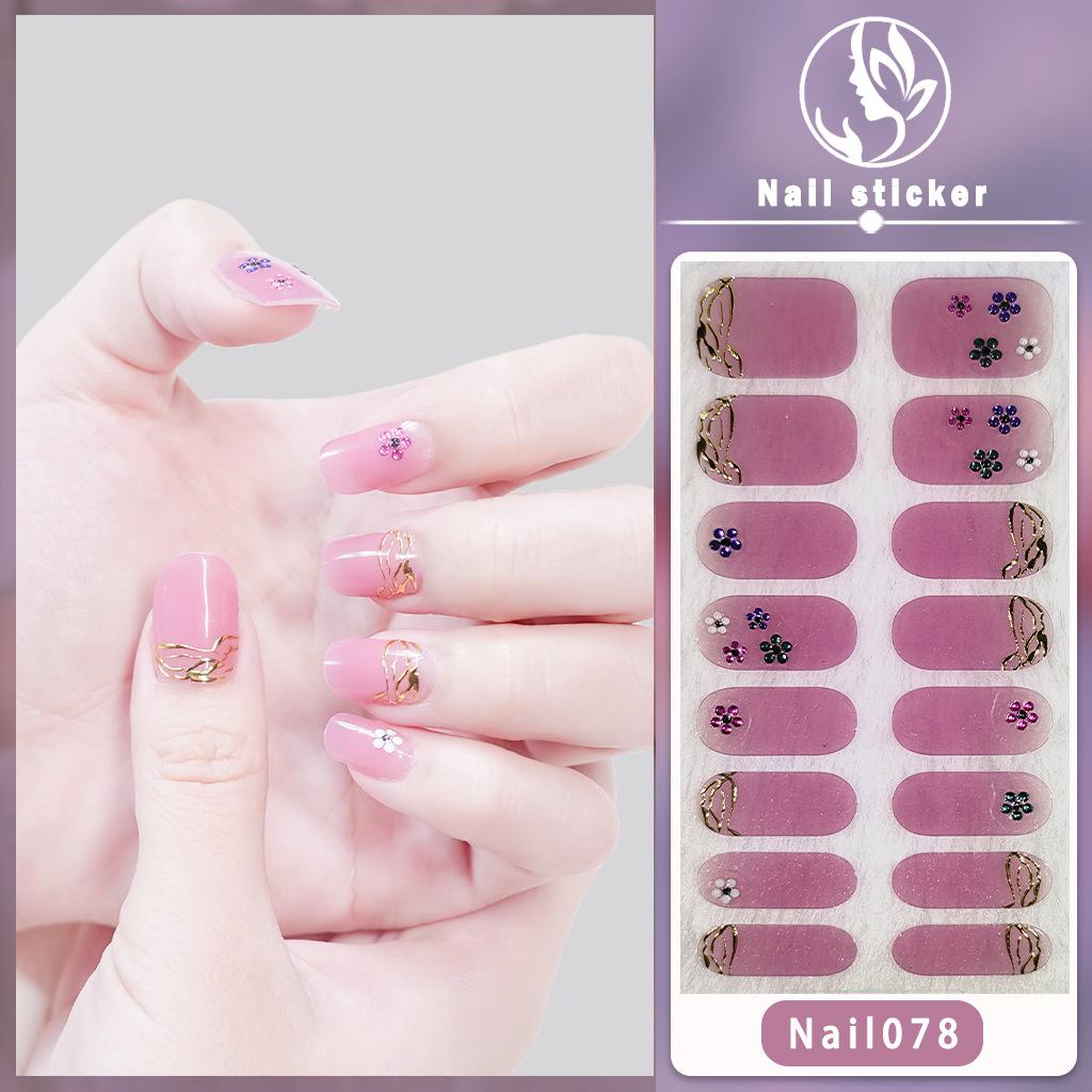 Nail16 3D New Gel Nail Wraps, Elegant Mature Style Waterproof Long Lasting Nail Stickers, No Top Coat Required