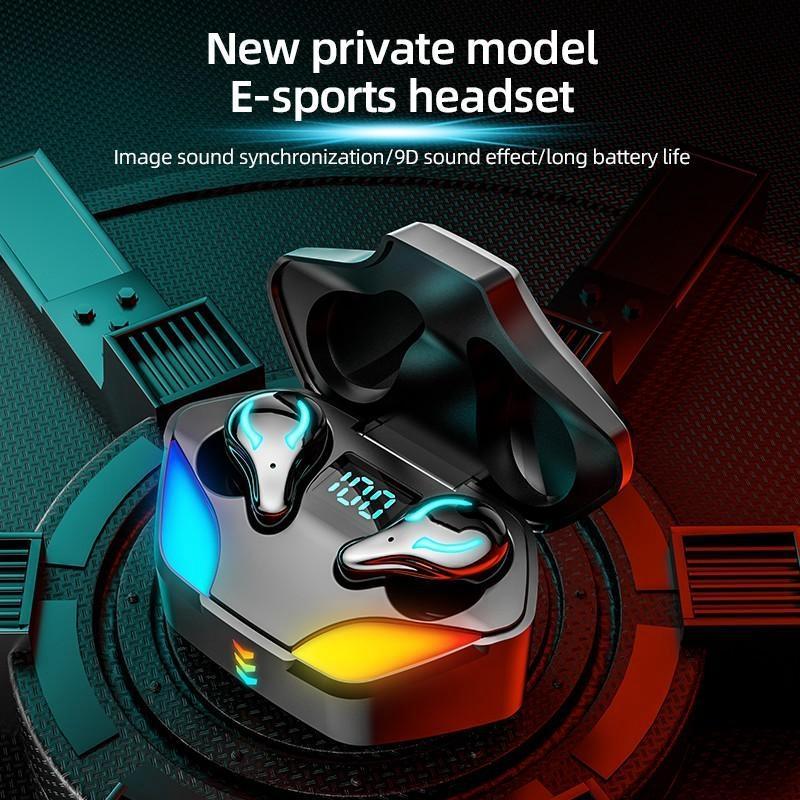 RGB TWS Earphones Wireless Bluetooth Headphones AI Control Stereo HIFI Gaming Headset With Mic Noise Reduction