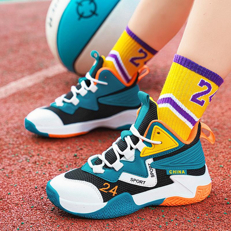 Детские баскетбольные кроссовки для мальчиков 2025 новые для детей среднего и старшего возраста спортивная обувь для мальчиков ученики начальной школы оригинальные износостойкие профессиональные с