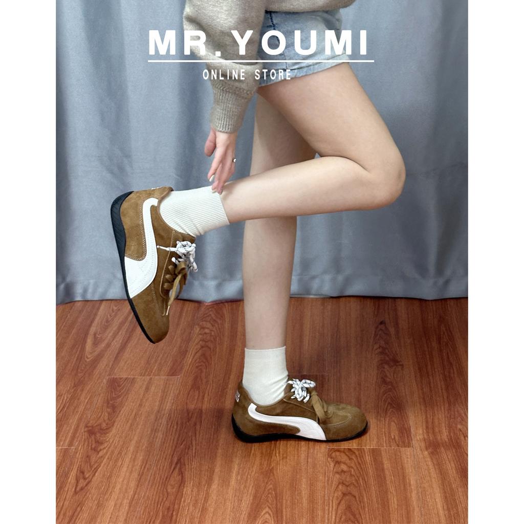 Cowhide Version~ Miu Home Retro Racing Sports Shoes Women's Forrest Gump Shoes Inner Height Increase Platform Casual Moral Training Shoes Board Shoes