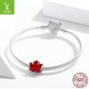 Серебро Ziyun S925 Красная Страсть Бусины в виде Кленового Листа Модные Масляные Листья DIY Ювелирные Аксессуары BSC335