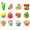 Set of 12 Bath Toy Figures, Floating 3 O'clock Snacks (12 Types X 1 of Each) (Small Size, Perfect for Home and Birthday Parties) Kids' Toys, Dolls,