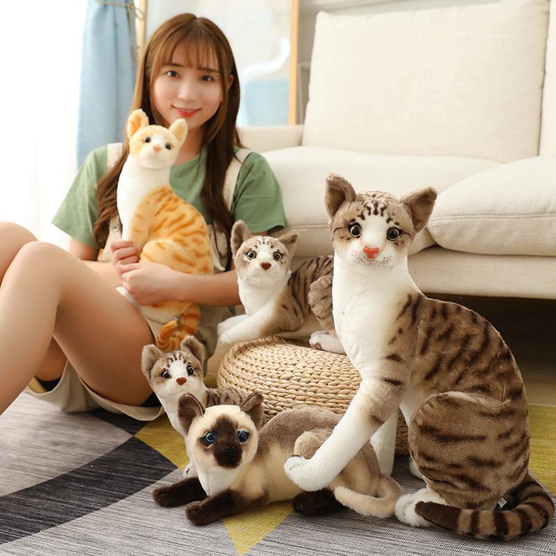 Милая плюшевая кукла-кошка, мягкая игрушка в виде плюшевого котенка для детей, мультяшные игрушки для детей, подарок на день рождения для девочек и малышей