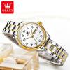 OLEVS Quartz Watch for Women Luxury Waterproof Luminous Stainless Steel Watches Big Numeral Dual Calendar Ladies Wristwatch