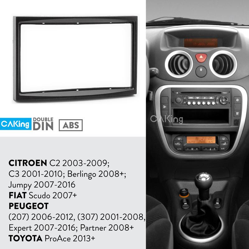 Панель для магнитолы для PEUGEOT (207) 2006-2012, (307) 2001-2008, Эксперт 2007-2016; Партнер 2008+ Панель для установки магнитолы Панель консоли
